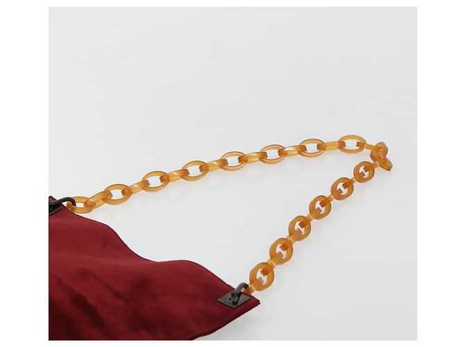 FENDI Plastic Chain Shoulder Bag Suede Red - vista 8
