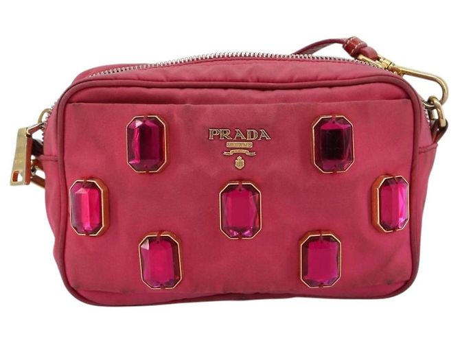 PRADA Shoulder Bag Nylon Pink Gold - vista 13