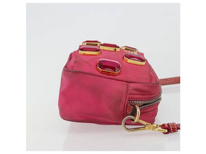PRADA Shoulder Bag Nylon Pink Gold - vista 3