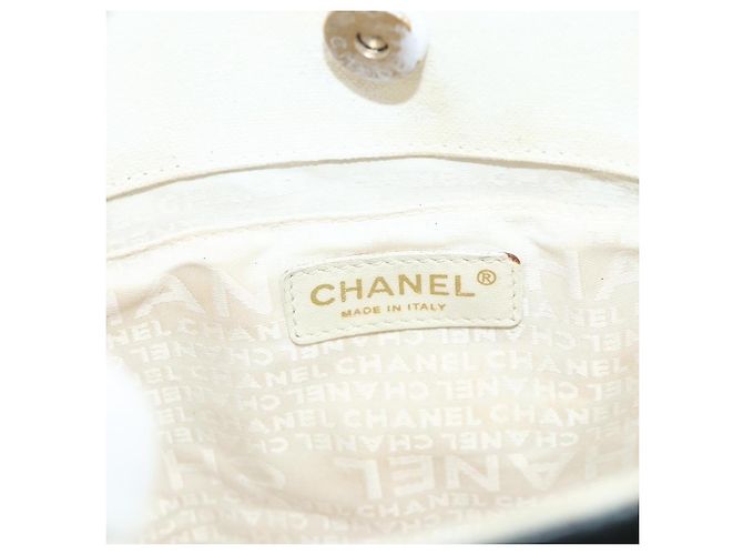 CHANEL Windows Line Tote Bag Canvas Black Gold CC - vista 14
