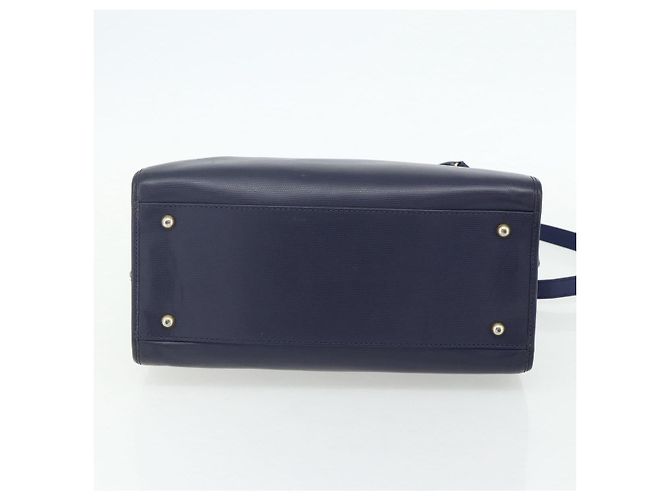 Céline CELINE Hand Bag Leather 2way Navy Gold - vista 11