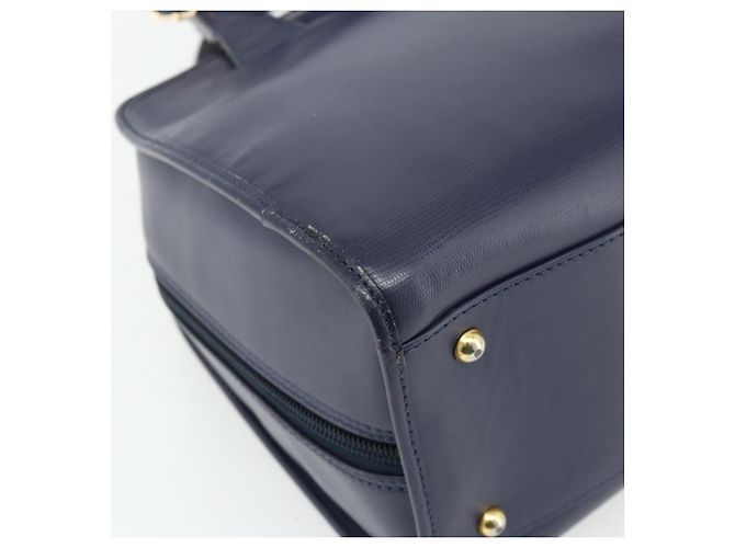 Céline CELINE Hand Bag Leather 2way Navy Gold - vista 15