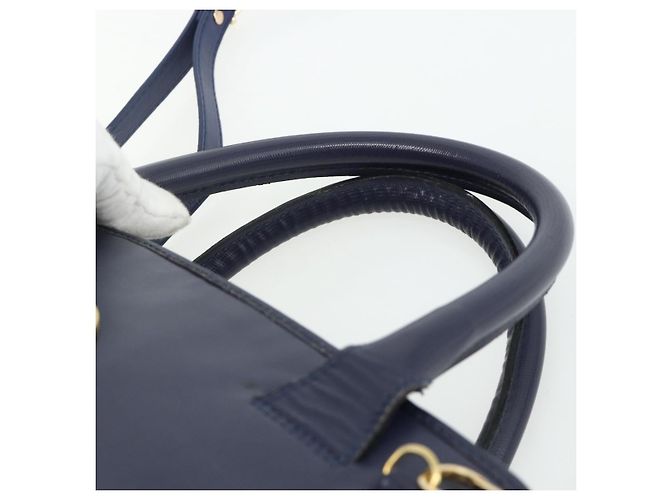 Céline CELINE Hand Bag Leather 2way Navy Gold - vista 8