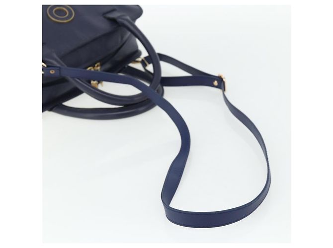 Céline CELINE Hand Bag Leather 2way Navy Gold - vista 9