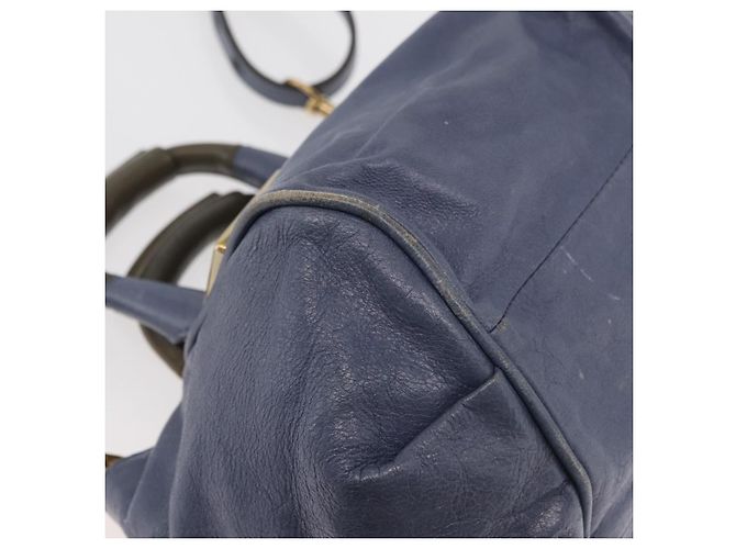 Chloé Chloe Etel Hand Bag Leather 2way Navy Gold - vista 12