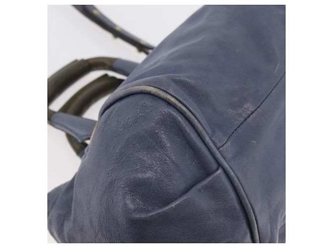 Chloé Chloe Etel Hand Bag Leather 2way Navy Gold - vista 14