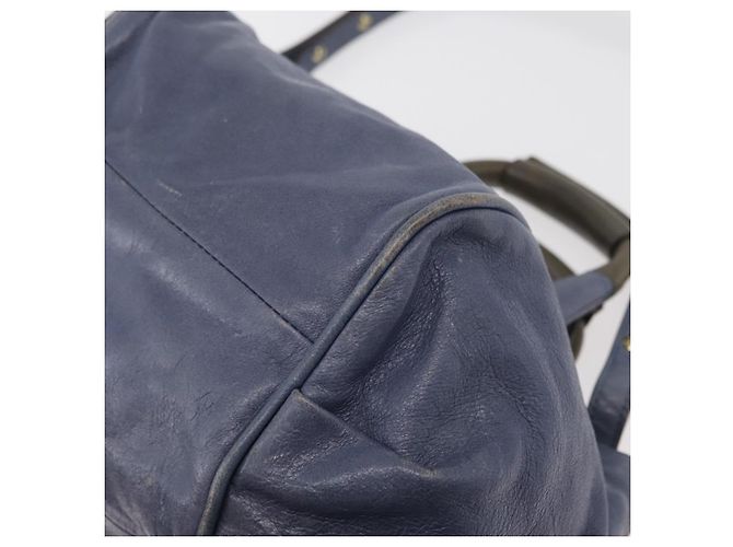 Chloé Chloe Etel Hand Bag Leather 2way Navy Gold - vista 15