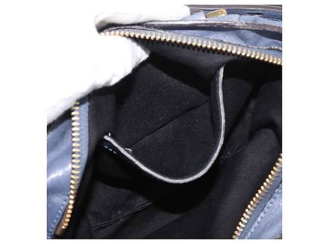 Chloé Chloe Etel Hand Bag Leather 2way Navy Gold - vista 22