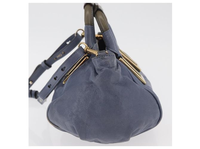 Chloé Chloe Etel Hand Bag Leather 2way Navy Gold - vista 4