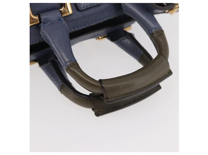 Chloé Chloe Etel Hand Bag Leather 2way Navy Gold - vista 7