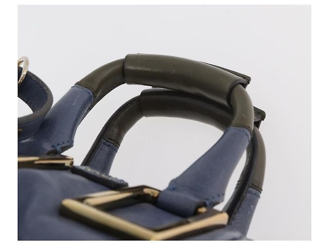 Chloé Chloe Etel Hand Bag Leather 2way Navy Gold - vista 8