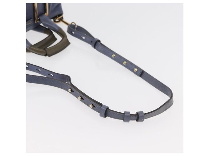 Chloé Chloe Etel Hand Bag Leather 2way Navy Gold - vista 9