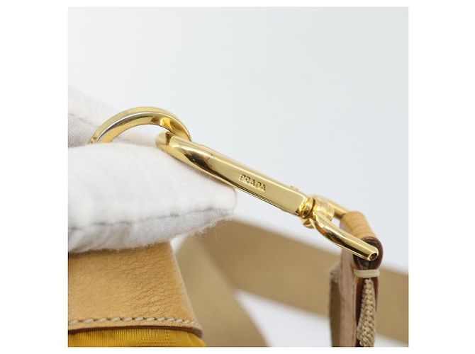 Bolso de hombro PRADA Nylon Canvas Beige Gold - vista 20