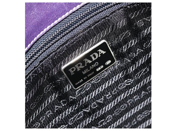 PRADA Chain Shoulder Bag Leather Purple Gold - vista 17