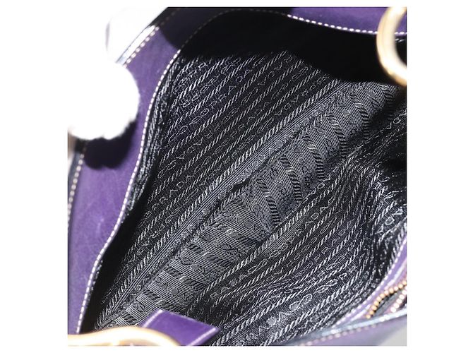 PRADA Chain Shoulder Bag Leather Purple Gold - vista 24