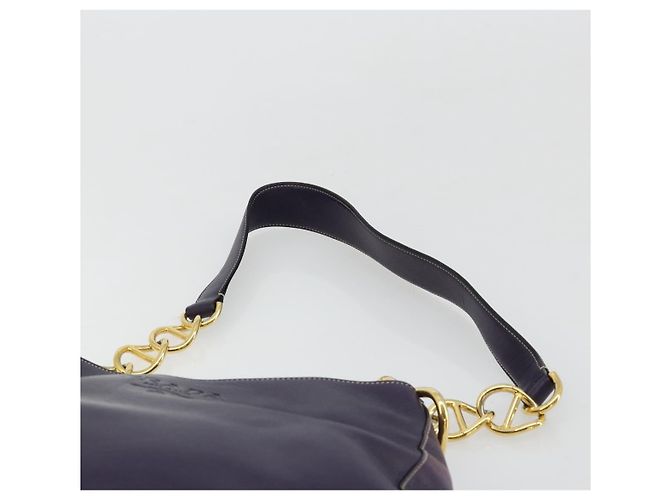 PRADA Chain Shoulder Bag Leather Purple Gold - vista 8