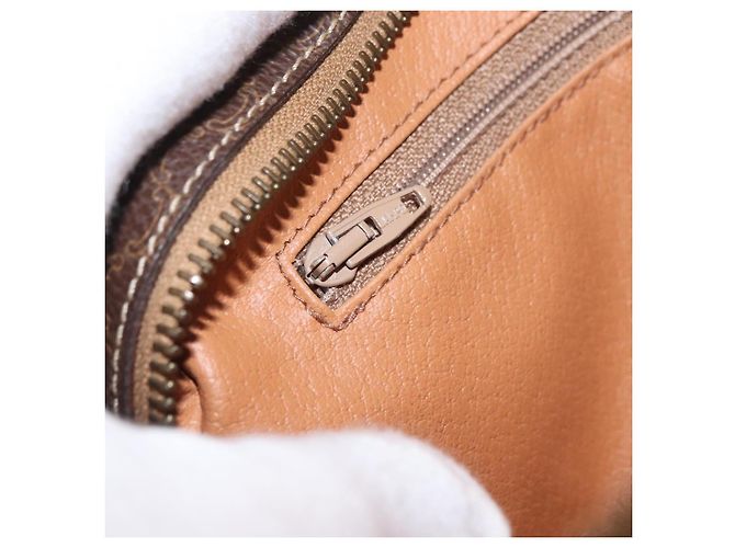 Céline CELINE Macadam Canvas Circle Shoulder Bag PVC Leather Brown Gold - vista 23