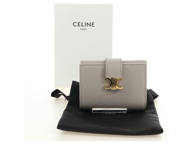 Céline CELINE Triomphe Geldbörse Leder Beige Gold - Ansicht 25