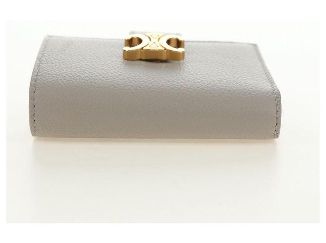Céline CELINE Triomphe Geldbörse Leder Beige Gold - Ansicht 7