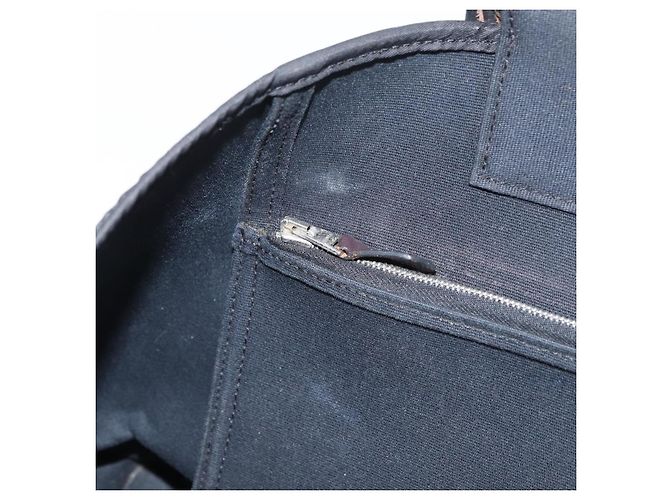 Hermès HERMES Cabak Elan Hand Bag Canvas Silver Navy - vista 20
