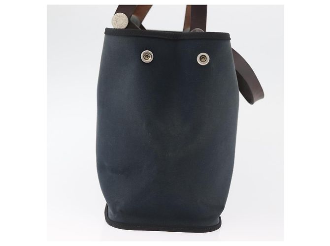 Hermès HERMES Cabak Elan Hand Bag Canvas Silver Navy - vista 5