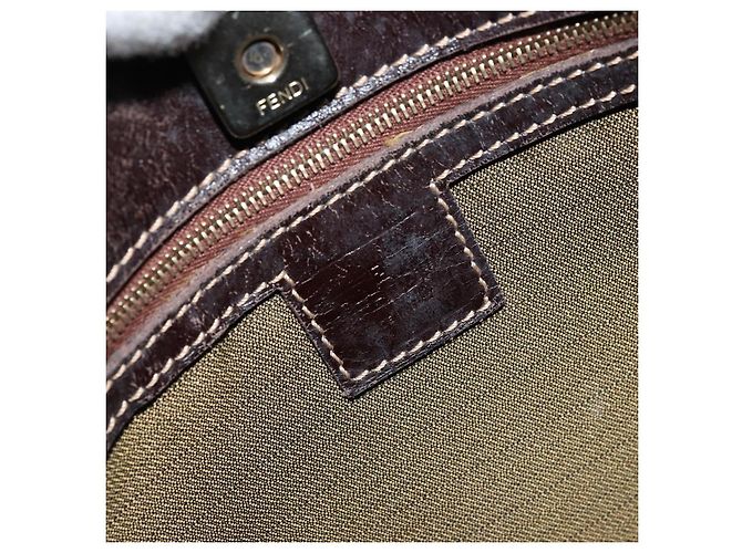 FENDI Zucca Canvas Shoulder Bag Black Brown - vista 10