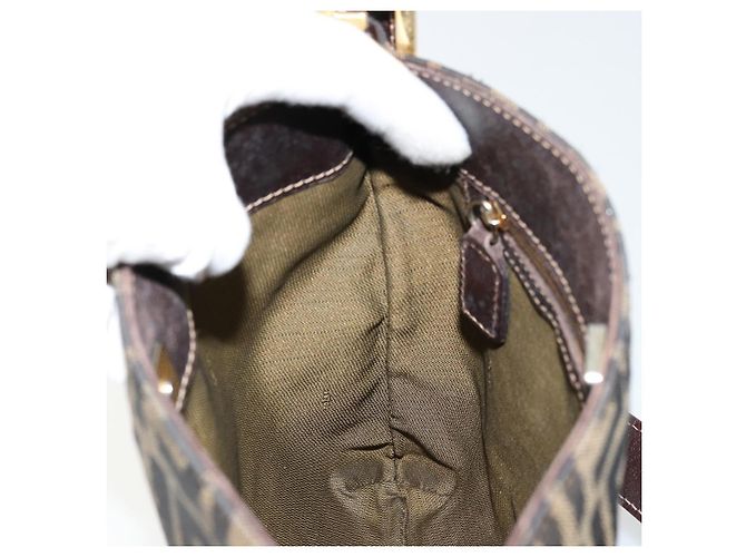FENDI Zucca Canvas Shoulder Bag Black Brown - vista 18