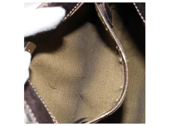 FENDI Zucca Canvas Shoulder Bag Black Brown - vista 20