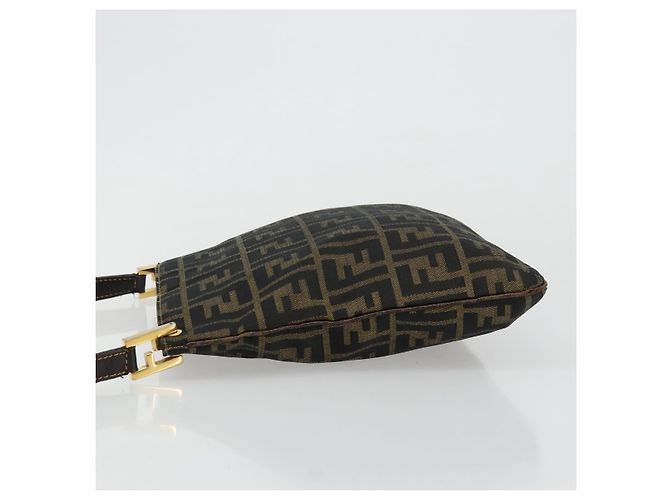 FENDI Zucca Canvas Shoulder Bag Black Brown - vista 4