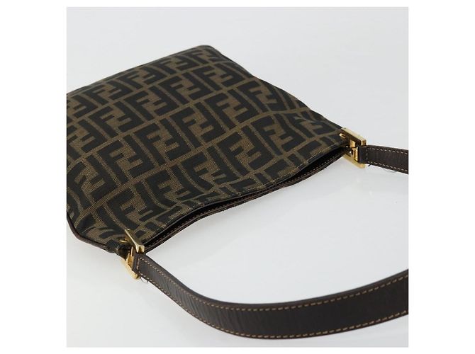 FENDI Zucca Canvas Shoulder Bag Black Brown - vista 6
