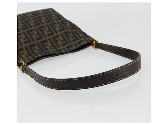 FENDI Zucca Canvas Shoulder Bag Black Brown - vista 7