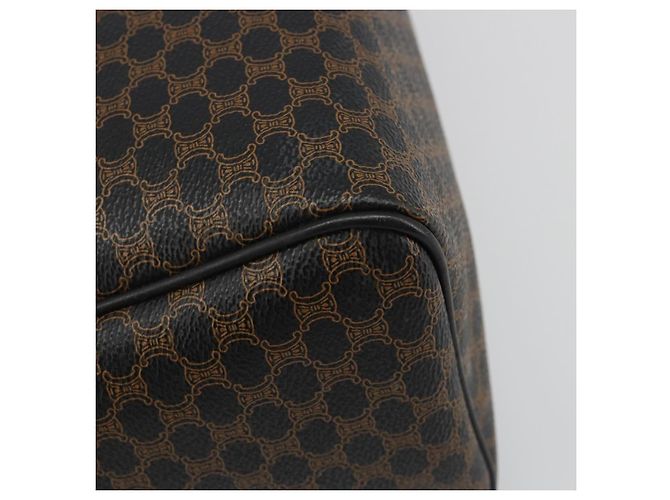 Céline CELINE Macadam Canvas Boston Bag PVC Leather Black Gold - vista 13