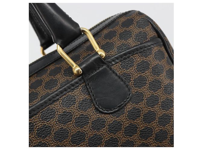 Céline CELINE Macadam Canvas Boston Bag PVC Leather Black Gold - vista 14