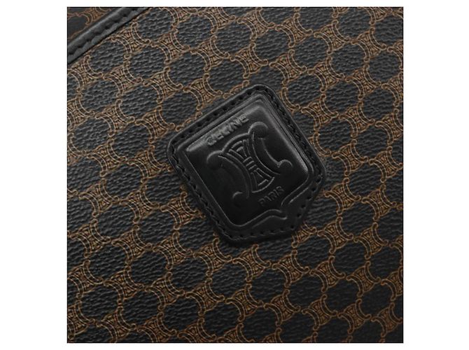Céline CELINE Macadam Canvas Boston Bag PVC Leather Black Gold - vista 15