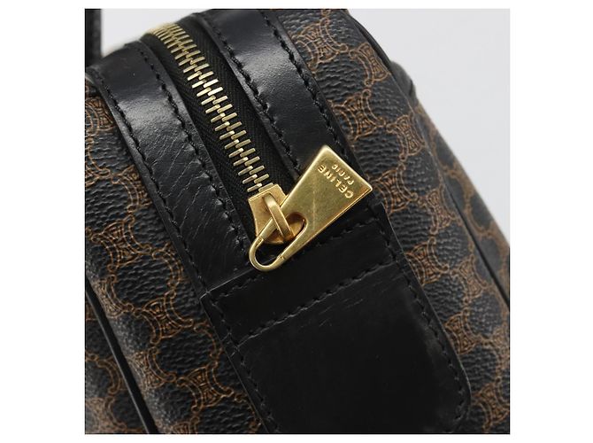 Céline CELINE Macadam Canvas Boston Bag PVC Leather Black Gold - vista 16