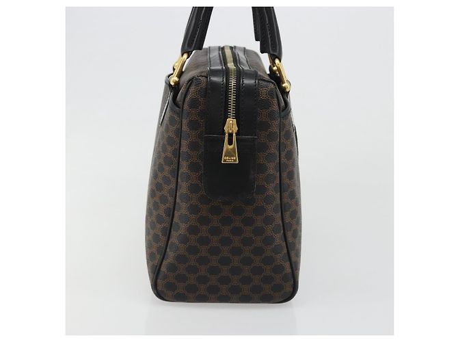 Céline CELINE Macadam Canvas Boston Bag PVC Leather Black Gold - vista 4
