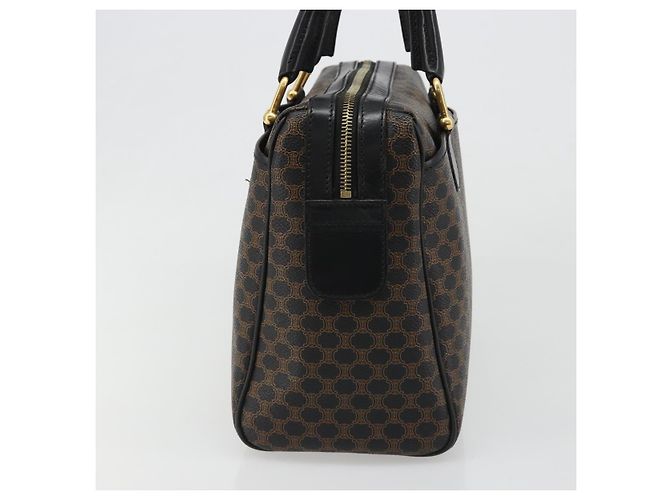 Céline CELINE Macadam Canvas Boston Bag PVC Leather Black Gold - vista 5