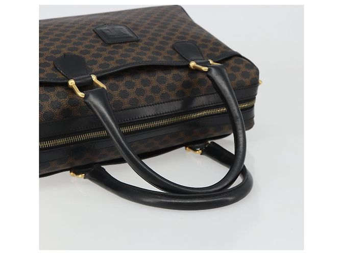 Céline CELINE Macadam Canvas Boston Bag PVC Leather Black Gold - vista 7