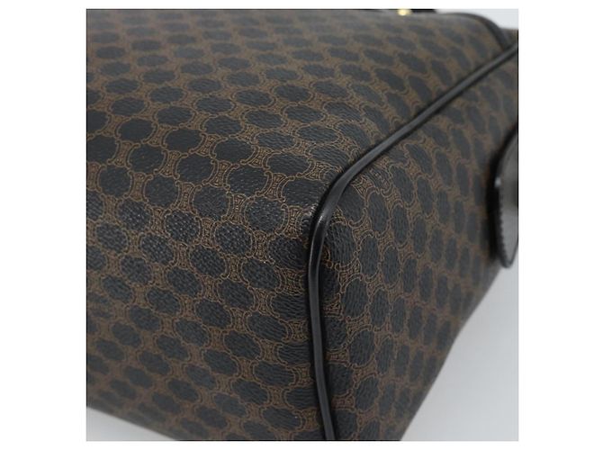 Céline CELINE Macadam Canvas Boston Bag PVC Leather Black Gold - vista 15