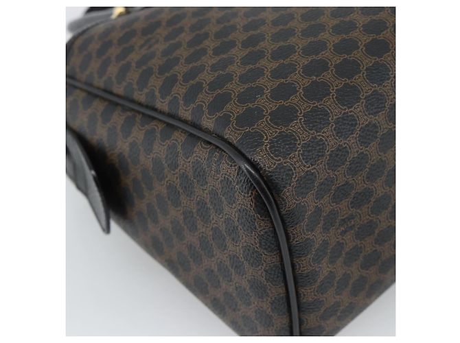 Céline CELINE Macadam Canvas Boston Bag PVC Leather Black Gold - vista 16
