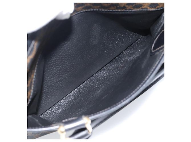 Céline CELINE Macadam Canvas Boston Bag PVC Leather Black Gold - vista 22