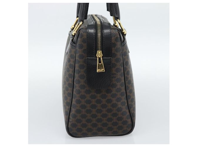 Céline CELINE Macadam Canvas Boston Bag PVC Leather Black Gold - vista 3