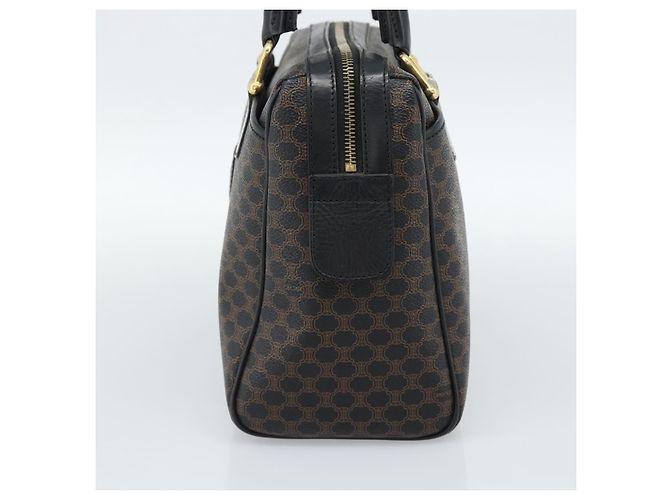 Céline CELINE Macadam Canvas Boston Bag PVC Leather Black Gold - vista 4