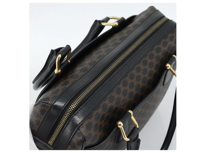 Céline CELINE Macadam Canvas Boston Bag PVC Leather Black Gold - vista 6