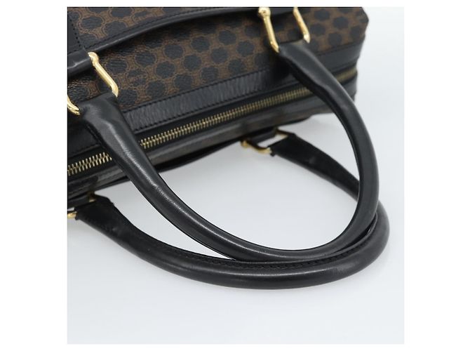 Céline CELINE Macadam Canvas Boston Bag PVC Leather Black Gold - vista 7