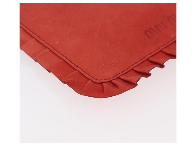 Miu Miu Shoulder Bag Leather Red Silver - vista 10