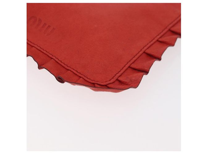 Miu Miu Shoulder Bag Leather Red Silver - vista 11