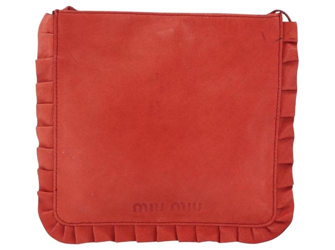 Miu Miu Shoulder Bag Leather Red Silver - vista 2