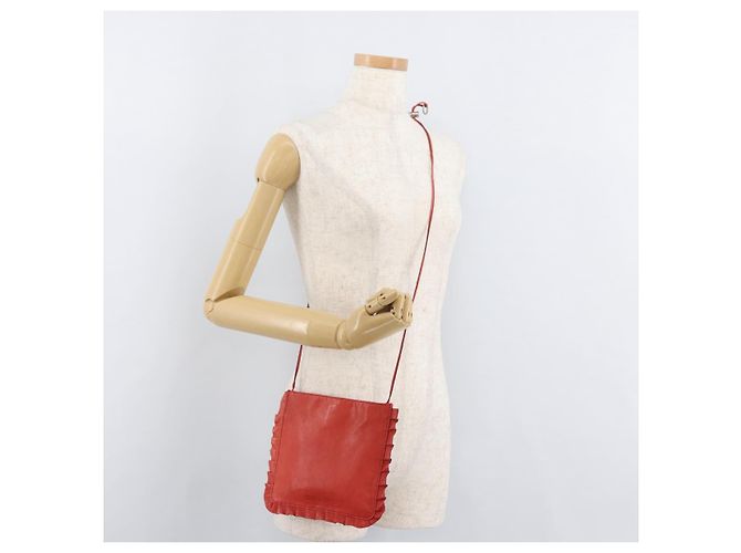 Miu Miu Shoulder Bag Leather Red Silver - vista 22