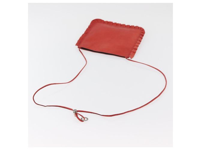 Miu Miu Shoulder Bag Leather Red Silver - vista 7